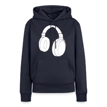 Conception de vecteur de casque - Sweat à capuche Premium bio Femme - bleu marine - Devant - Julia (174cm)