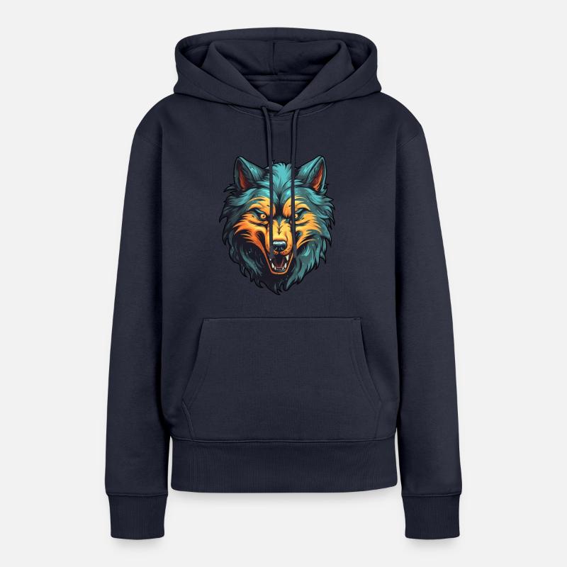 Wolf Fenrir - Sweat à capuche Premium bio Femme - bleu marine