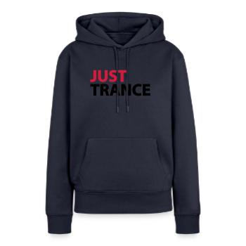 Just Trance - Frauen Premium Bio Hoodie - Navy - Vorne - Julia (174cm)