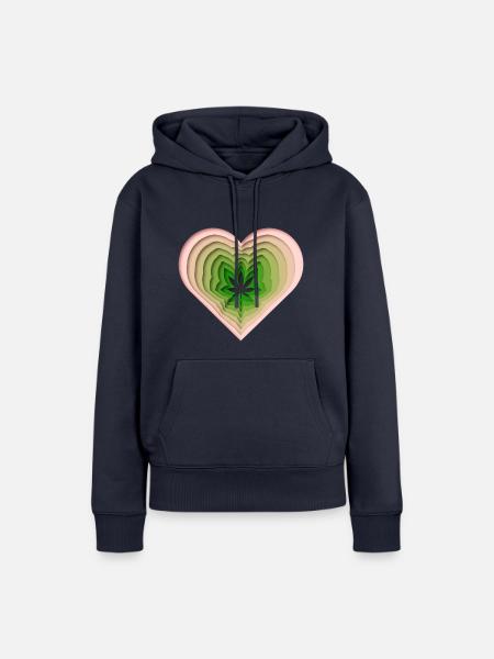 Liebe Gras - Frauen Premium Bio Hoodie - Navy