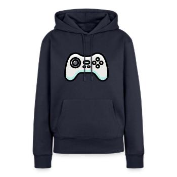 Gamepad-Logo - Frauen Premium Bio Hoodie - Navy - Vorne - Julia (174cm)