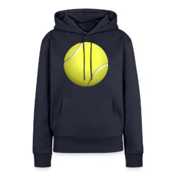 balle de tennis - Sweat à capuche Premium bio Femme - bleu marine - Devant - Julia (174cm)