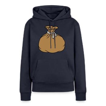 sac sac en tissu cadeau emballé rempli complet - Sweat à capuche Premium bio Femme - bleu marine - Devant - Julia (174cm)