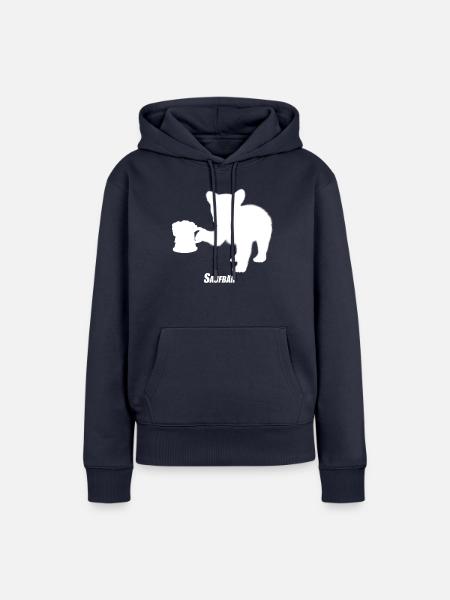 Saufbaer Funshirt - Frauen Premium Bio Hoodie - Navy