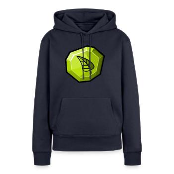 Element: Natur / Gras - Frauen Premium Bio Hoodie - Navy - Vorne - Julia (174cm)