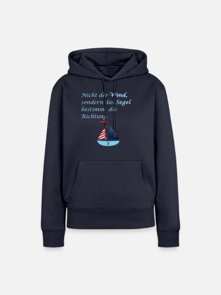 wind - Frauen Premium Bio Hoodie - Navy