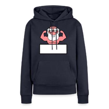 bouclier texte écrire cadre vieux grand-père grand-père ho - Sweat à capuche Premium bio Femme - bleu marine - Devant - Julia (174cm)
