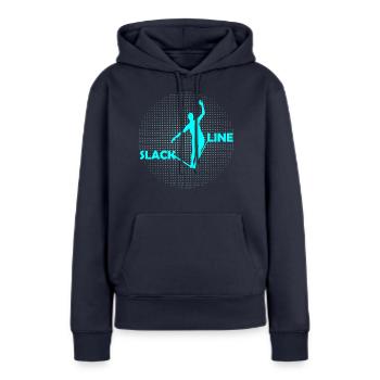 slackline - Sweat à capuche Premium bio Femme - bleu marine - Devant - Julia (174cm)