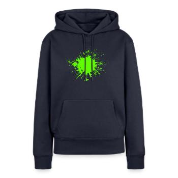 Farbenfroh - Frauen Premium Bio Hoodie - Navy - Vorne - Julia (174cm)