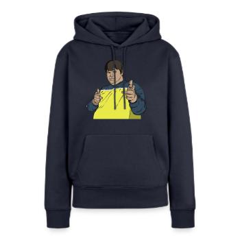 Gros homme - Sweat à capuche Premium bio Femme - bleu marine - Devant - Julia (174cm)