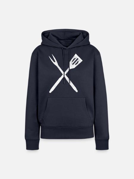 grillbesteck grillen bbq grill - Frauen Premium Bio Hoodie - Navy