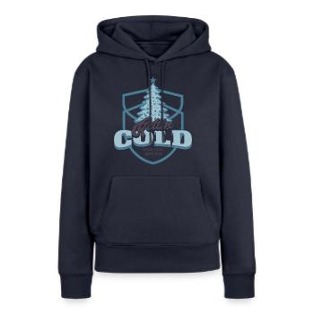 Élégant en hiver - Sweat à capuche Premium bio Femme - bleu marine - Devant - Julia (174cm)