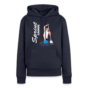 Canoë - Canoë - Canadien - Sweat à capuche Premium bio Femme - bleu marine - Devant - Julia (174cm)