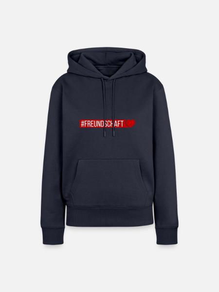 Freundschaft Herz - Frauen Premium Bio Hoodie - Navy