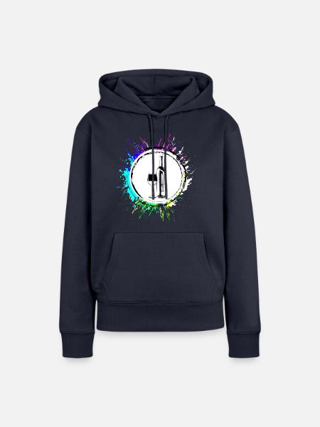 Wein Icon - Frauen Premium Bio Hoodie - Navy