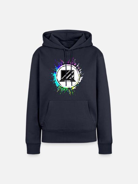 Laptop Symbol Bunt - Frauen Premium Bio Hoodie - Navy
