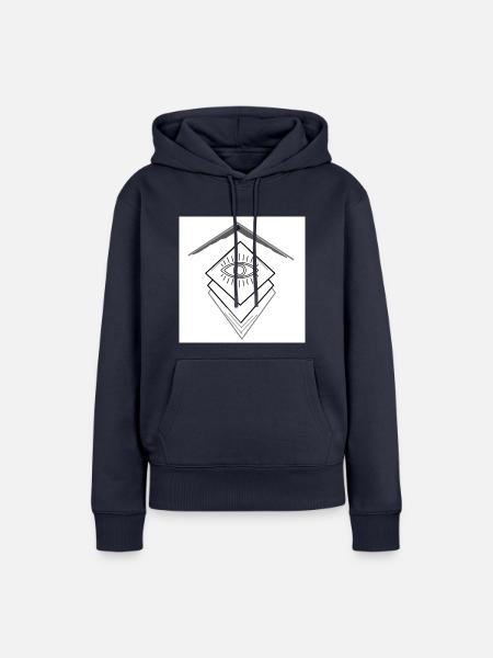 Coole Illuminati Illustration - Frauen Premium Bio Hoodie - Navy