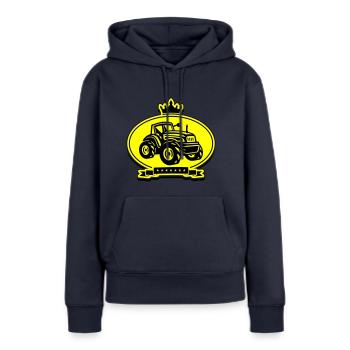 Traktor Landwirt Silhouette Trekker - Frauen Premium Bio Hoodie - Navy - Vorne - Julia (174cm)