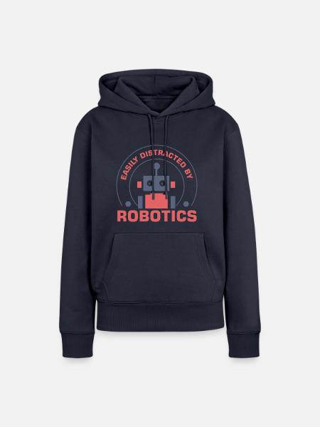 Abgelenkt von Robotik Nette Robotertechnik - Frauen Premium Bio Hoodie - Navy