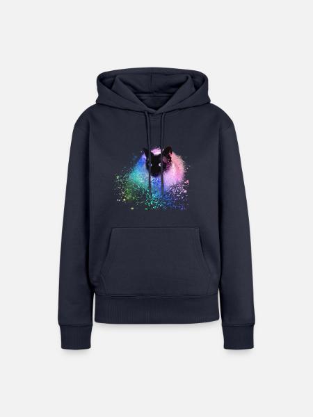 siam katze,bunt,graffit,imalerei kunst,katze,grün - Frauen Premium Bio Hoodie - Navy