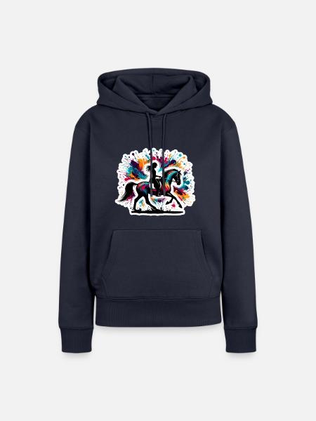 Quarter Horse Mädchen - Frauen Premium Bio Hoodie - Navy