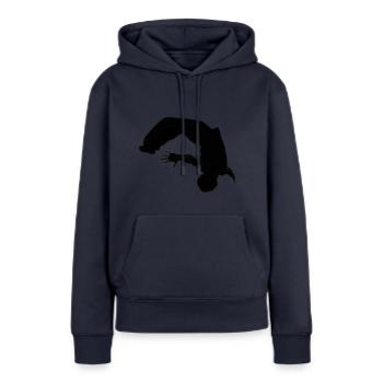 Backflip - Salto arrière - Sweat à capuche Premium bio Femme - bleu marine - Devant - Julia (174cm)