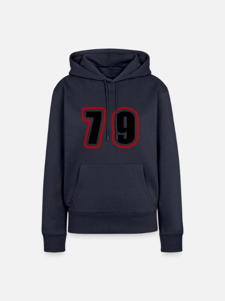 79 Zahl College - Frauen Premium Bio Hoodie - Navy
