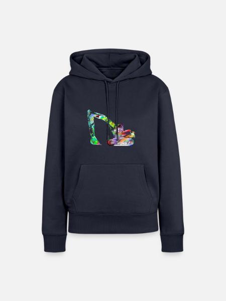 bagger,baufahrzeug,baggerfahren,graffiti - Frauen Premium Bio Hoodie - Navy