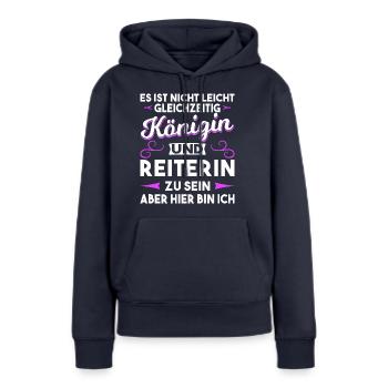 Reiterin Shirt - Königin und Reiterin - Frauen Premium Bio Hoodie - Navy - Vorne - Julia (174cm)
