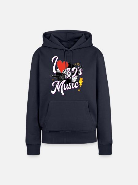 Ich liebe 80er Jahre Musik - Frauen Premium Bio Hoodie - Navy