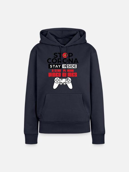 VIDEO GAMES - Frauen Premium Bio Hoodie - Navy