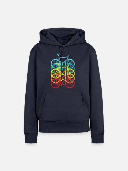 Retro Fahrrad T-Shirt Vintage Fahrräder - Frauen Premium Bio Hoodie - Navy