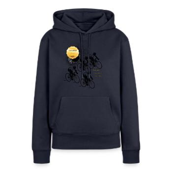 Journée mondiale du vélo - Sweat à capuche Premium bio Femme - bleu marine - Devant - Julia (174cm)