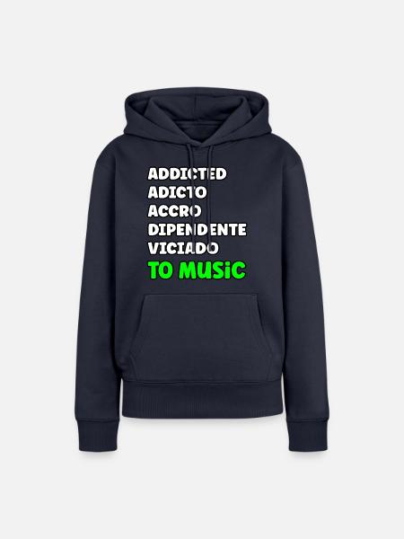 Süchtig nach internationaler Musik - Frauen Premium Bio Hoodie - Navy