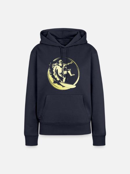 Surfer Mann - Frauen Premium Bio Hoodie - Navy