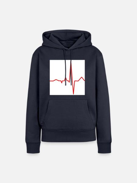 Herzschlag - Frauen Premium Bio Hoodie - Navy