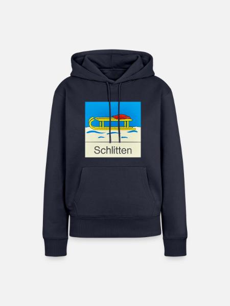 Schlitten - Frauen Premium Bio Hoodie - Navy