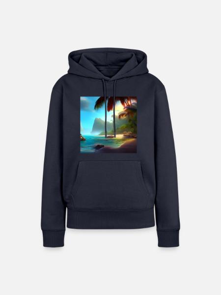 Tropical beach - Frauen Premium Bio Hoodie - Navy