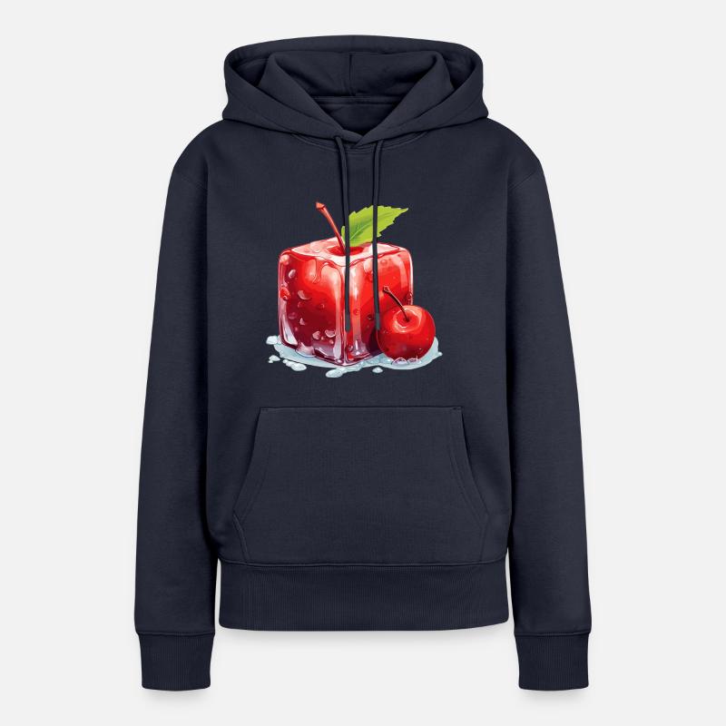 Le Cube - Pomme dans un glaçon - Sweat à capuche Premium bio Femme - bleu marine