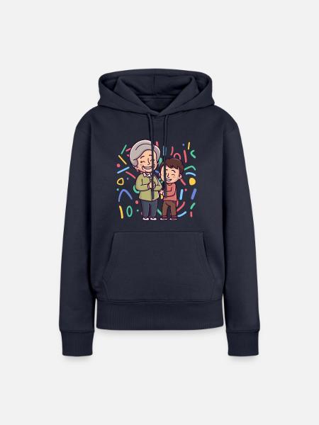 Oma Großeltern Großmutter - Frauen Premium Bio Hoodie - Navy