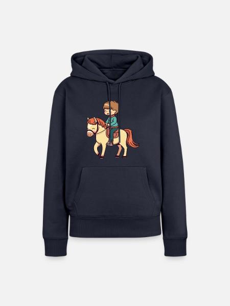 Reiten Reitsport Sattel - Frauen Premium Bio Hoodie - Navy