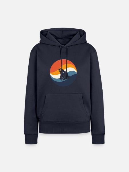 Frosch Quark - Frauen Premium Bio Hoodie - Navy