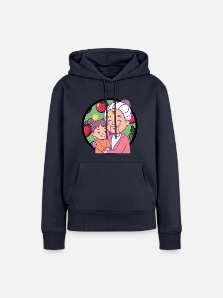 Oma Großmutter - Frauen Premium Bio Hoodie - Navy