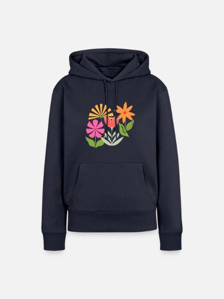 Blumenbeet - Frauen Premium Bio Hoodie - Navy