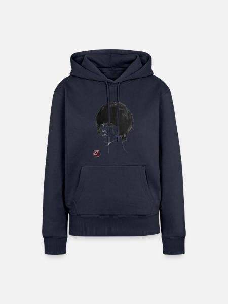60er Jahre Haarschnitt - Frauen Premium Bio Hoodie - Navy