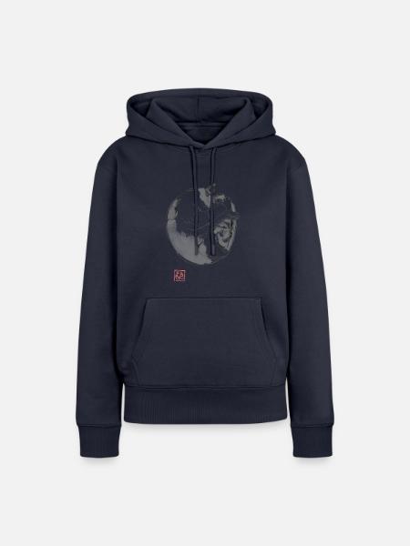 Runde Katze - Frauen Premium Bio Hoodie - Navy