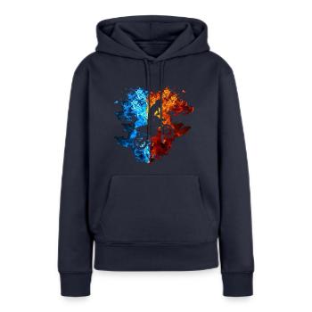 Motocross Red Blue Fire Motocross Rider - Women’s Premium Organic Hoodie - navy - Front - Julia (174cm)