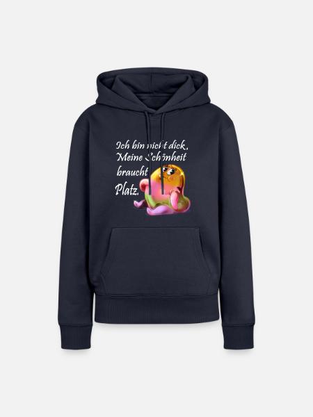 Ich bin nicht dick - Frauen Premium Bio Hoodie - Navy