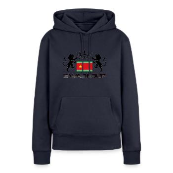 Guadeloupe drapeau royale - Sweat à capuche Premium bio Femme - bleu marine - Devant - Julia (174cm)