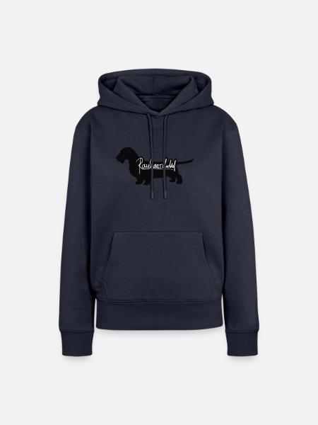 Rauhaardackel Schriftzug Rauhaar Dackel - Frauen Premium Bio Hoodie - Navy